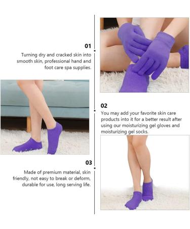 Minkissy 2 Sets Hand and Foot Care Set Skin Care Gloves Dry Skin Gloves Spa Socks Features Socks for Women Heel Socks Moisturizing Spa Gloves Miss Socks Vegetable Gel Cosmetic - Buy Online on GoSupps.com