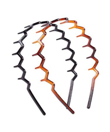 Teppylony 2PCS Zigzag Toothed Headband Hair Comb Set - Plastic Hard Headbands for Women and Men - Hair Accessory (Style A) - Buy Online on GoSupps.com