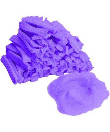 100 X Disposable Purple Mob Caps - Nonwoven Fabric for Restaurants Home & Kitchen | 19 Inch - Buy Online on GoSupps.com