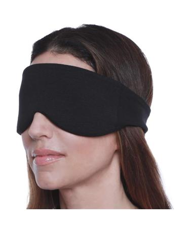 HappyLuxe The Escape Sleep Mask Light-Blocking Eye Mask for Sleeping Lightweight Eye Mask Made from Breathable and Moisture-Wicking Tencel Fabric Suitable for Home and Travel Jet Black