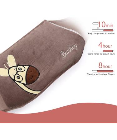 Soft Plush Hot Water Bottle with Cover for Neck, Shoulder, Back, Legs - Hand Waist Warmer - Buy Online on GoSupps.com