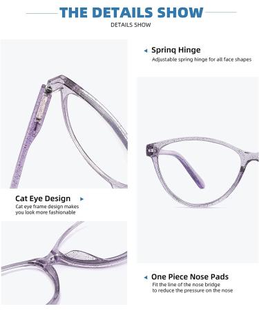 4 Pack Blue Light Blocking Cat Eye Reading Glasses for Women - Pearl Color, Anti Glare, UV Ray Protection - 1.75 Strength - Buy Online on GoSupps.com