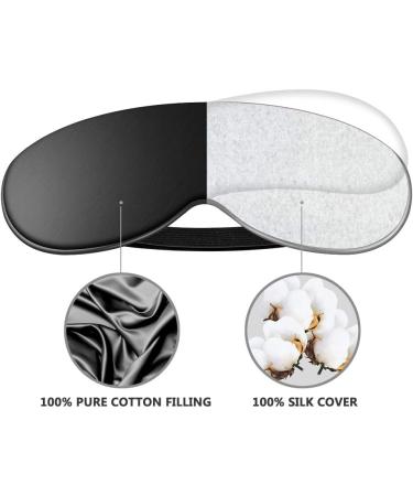 H&S Sleep Mask Silk Eye Mask Soft Adjustable Strap Cotton Filled Sleeping Eye Mask Blackout for Men Women Kids - Buy Online on GoSupps.com