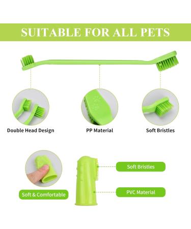 Pinsheng Dog Toothbrush Set - 2 Silicone Finger Brushes & 4 Dual-Head Toothbrushes for Dogs & Cats | Effective Pet Dental Care - Buy Online on GoSupps.com