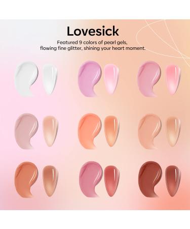Modelones Jelly Gel Nail Polish Set - 9 Neutral Nude Pink Brown Colors | Solid & Translucent Pudding Gel | Upgraded Cr me Manicure Palette | Salon DIY Kit with Pro Nail Brush - A2-Lovesick - Buy Online on GoSupps.com