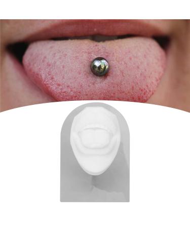 Tongue Puncture Practice Tool | 3D Silicone Mouth Model & Nail Display Set (White) - Buy Internationally - Buy Online on GoSupps.com