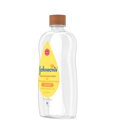 Johnson's Baby Oil with Shea & Cocoa Butter - 20 fl. oz | Hypoallergenic Moisture Protection - Buy Online on GoSupps.com