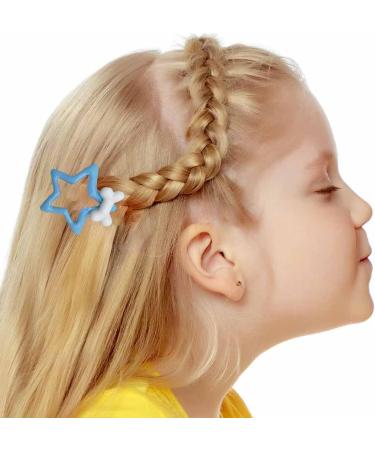 xbiez Pentagrams Hair Clip for Adult Kids Star Barrettes Snap Side Pin for Girl Casual Headdress Cute Hair Styling Accessories Blue - Buy Online on GoSupps.com