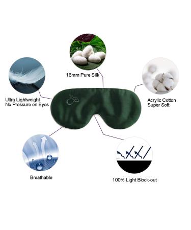 Silk Dry Eye Mask: Warm Moist Heat and Ice Gel Compress for Dry Eye Relief - Dark Green - Buy Online on GoSupps.com