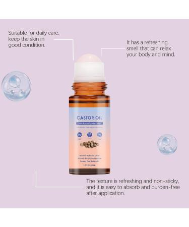 Raevior Organic Castor Oil RollOn 50 ml castor oil with rose quartz roller coldpressed hexanefree deeply effective moisture care cares for the skin for abdomen face body under the eyes 1 piece - Buy Online on GoSupps.com