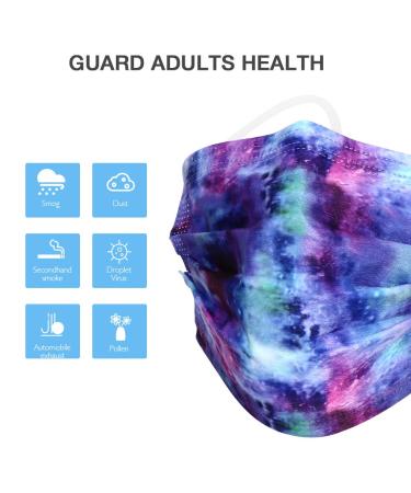 100 Pcs Stylish Pattern Printed Disposable Face Masks - Breathable 3ply Safety Mask with Comfortable Tie Dye Design - Adult Protective Face Cover with Bendable Nose Clip - Buy Online on GoSupps.com
