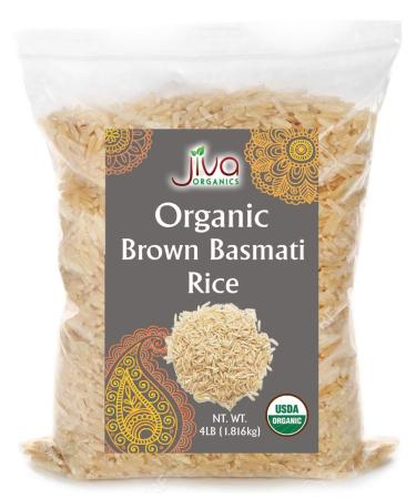 Jiva Organic Brown Basmati Rice 4 Pound Bag - Premium Quality from India 4 Pound (Pack of 1)