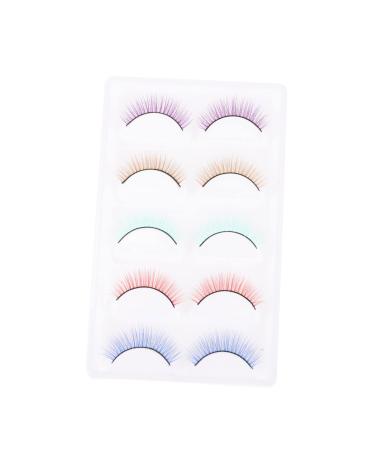 FRCOLOR 5 Pairs Colored False Eyelashes Fake Lashes Club Eyelashes Natural False Lashes Lash Cosmetics Faux Eyelashes Makeup Party Eyelashes Female Eyelashes Luxurious Fake Eyelashes Tool