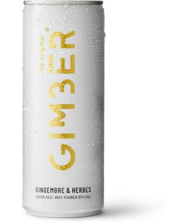 GIMBER Pr t. .boire Original - Boisson gazeuse au gingembre - Ingr dients biologiques et naturels - Peu calorique et rafra chissant - Palette de 12 canettes de 250ml - 3 Litres Original 1 unit (Lot de 12)