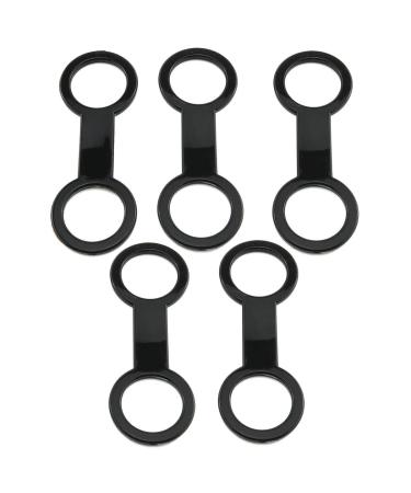 E-outstanding Silicone Snorkel Keeper 5PCS Black Scuba Diving Silicone Snorkel Mask Holder Eight-Button Clip Lock Kit