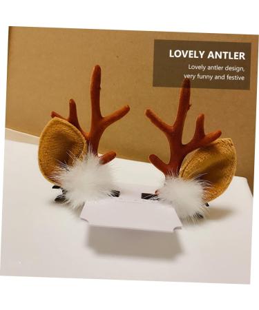FRCOLOR 4 Pairs 1 Christmas Antler Hair Clip Reindeer Costume Accessories Christmas Hair Grip Festive Hair Clips Novel Hair Clips Reindeer Headpiece Deer Hair Clip Mushroom Props Flannel 7x5cm Coffee - Buy Online on GoSupps.com