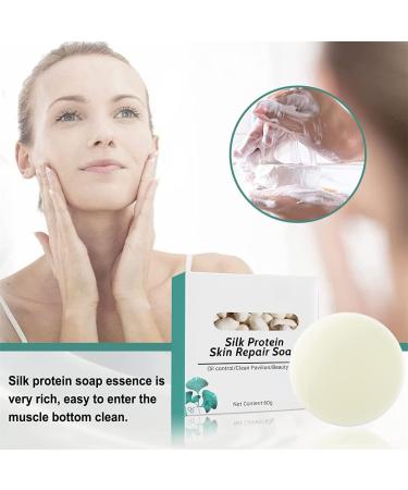  Chagoo Flysmus Silk Protein Melanin Fading Soap 60g Collagen Milk Whitening Soap Natural Skin Repair Facial and Body Soap (3pcs) - Buy Online on GoSupps.com