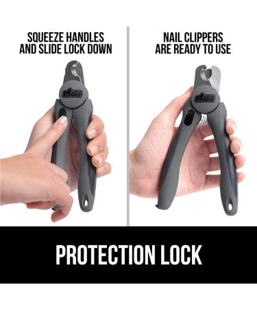 Professional Pet Nail Clippers and File - Stainless Steel - Safety Guard - Comfort Handle - Dog and Cat Trimmer - Large Gray - Buy Online on GoSupps.com