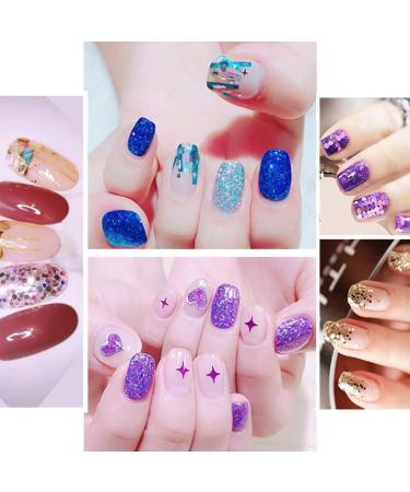 Buy CHStarina 48 Boxes Nail Glitter - Holographic Nail Powder 3D Star & Heart Sequins Nail Pearls for Nails Face Hair & Resin Decoration - Buy Online on GoSupps.com