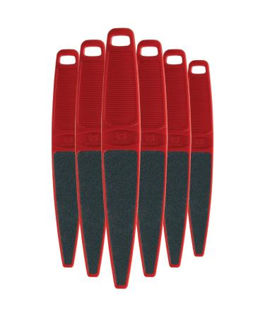 ForPro Red Panda Foot File, 60/100 Grit, Double-Sided Pedicure File for Feet and Heels, 10.5” L (Pack of 6)