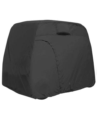 Explore Land 600D Waterproof Golf Cart Cover Universal Fits for Most Brand 4 Passenger Golf Cart Black Fit for 4 Passenger Cart