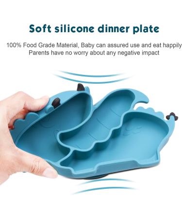 Silicone Suction Plate for Toddlers - Self Feeding Training Dish for Baby & Toddler | Wyvern Navy - Buy Online on GoSupps.com