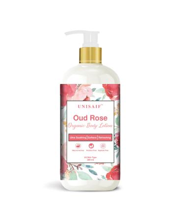 Unisaif Oud Rose Organic Body Lotion | Natural Body Lotion for woman & Men s |Moisturizing Hand Lotion for Dry Skin | Body Moisturizers Rose Lotion for Men (10.14 Fl oz 300ml)