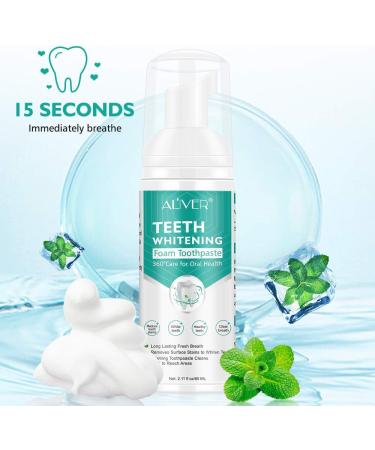 Teeth Whitening Cleansing Foam 60ml | Baking Soda Intensive Stain Removal | Travel-Friendly Oral Care Replacement - Buy Online on GoSupps.com