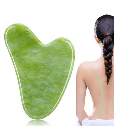 Rinquoka Gua Sha Facial Tool  Beauty Guasha Massager Tools for Face Body Relieve Muscle Tensions Reduce Puffiness Green2