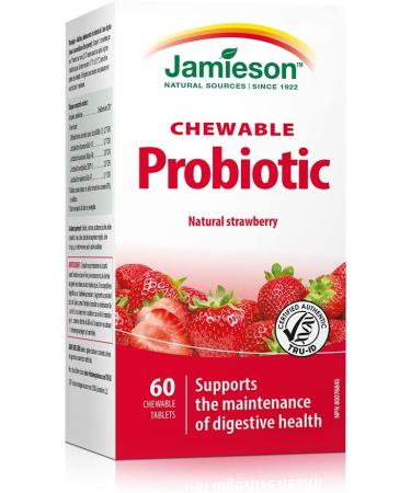 Jamieson Chewable Probiotic 2 Billion Active Cells - Natural Strawberry Flavour & Chewable Vitamin D3 1 000 IU - Natural Tangy Orange 100 Count (Pack of 1) - Buy Online on GoSupps.com