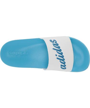adidas Women's Adilette Slides Sandal 9 - White/Blue Rush Met/Sky Rush - Buy Online on GoSupps.com