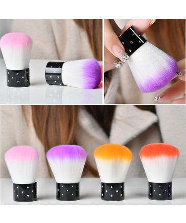 Kalolary 6Pcs Nail Art Dust Brush Set - Makeup & Nail Cleaning Kabuki Brushes for Cosmetic & Nail Art - Colorful - Buy Online on GoSupps.com