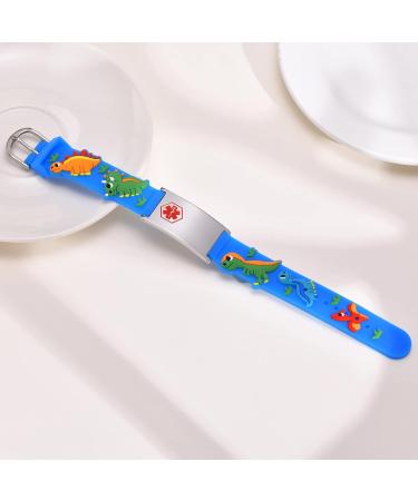 XUANPAI Personalized Kids Safety Wristband Bracelet | Emergency Contact & Medical Info ID | Waterproof Silicone Bracelet for Boys Girls Teenagers - Blue - Buy Online on GoSupps.com