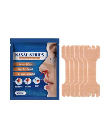 6 Pieces Nasal Strips Drug-Free Extra Strength Nose Strips for Breathing Anti Snoring Instant Congestion Relief for Cold & Allergy Improves Sleep Better Performance for Day & Night
