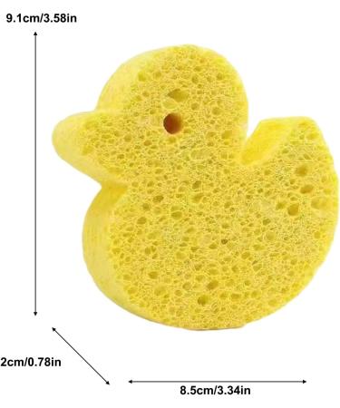 Visiblurry Bath Sponge for Kids | Soft Wood Pulp Sponge Body Wash Scrubber | Shower Sponge Dead Skin Remover Cute Shower Brush Bath Supplies for Toddler Kids Baby Yellow - Buy Online on GoSupps.com