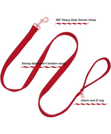 Dogwong Red Dog Leash for Small & Medium Dogs | Adjustable & Comfortable Pet Leash for Girls & Boys - Pack of 1 - Buy Online on GoSupps.com