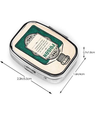 Metal 2 Compartment Pill Organizer | Travel-Friendly Cute Pill Case for Vitamins & Supplements | Compact Portable Pill Box (Green Bottle - Buy Online on GoSupps.com