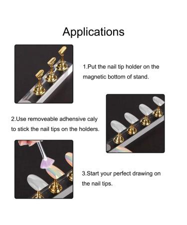 Tinsow Acrylic Fingernail DIY Nail Art Display Stand - Gold | Practice & Training Finger Stand - Buy Online on GoSupps.com