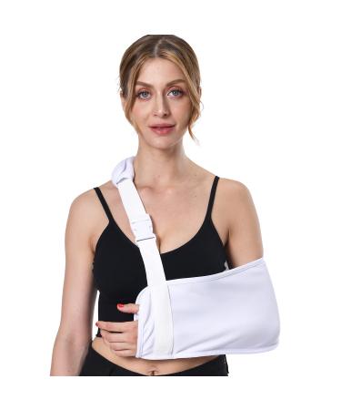 Ledhlth Breathable Arm Sling White for Broken Arm Men Women Youth Sling for Shoulder Injury Soft Adults Sling for Torn Rotator Cuff Comfortable Elbow Wrist Sling for Dislocated Shoulder - Buy Online on GoSupps.com