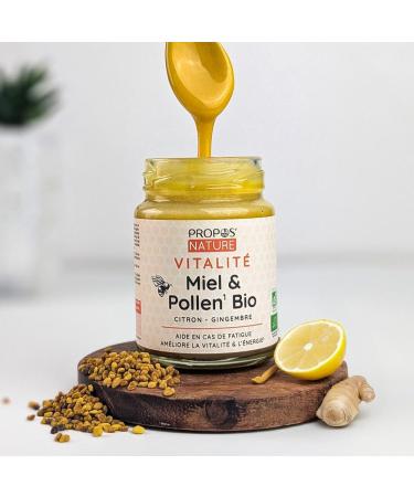  PROPOS'NATURE Organic Vitality Blend - Honey - Pollen - Ginger and Lemon Essential Oils - Made in France - 125g - PROPOS'NATURE - Buy Online on GoSupps.com