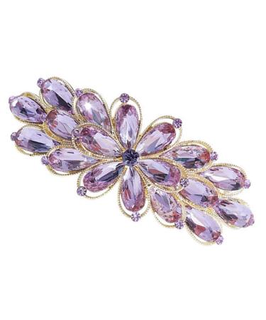 minkissy Accessories spring hair accessories bridal flower barrette crystal hairpin bridal floral crystal barrette wedding hair clip purple bridesmaid alloy Bobby Hair Wedding