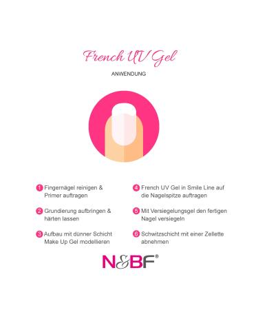 Buy N&BF French UV Gel Soft White - 15ml | High-Quality Professional Nail Gel for French Manicure | EU Made Perfect for French Tips - Buy Online on GoSupps.com