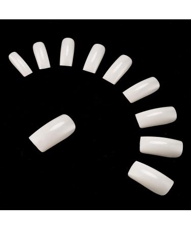 500PCS Full Cover Acrylic False Nail Tips Set with Case - Natural | Nail Art Salons and Home DIY - Buy Online on GoSupps.com