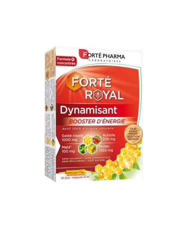 Forté Pharma - Forté Royal Energizing | Energy and Immunity Supplement - Acerola, Maté, Pollen - Natural Vitamin C, Anti Fatigue, Toning | 20 vials, 1/day