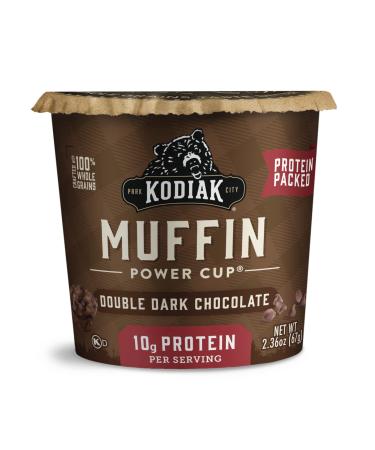 Kodiak Cakes Minute Muffins Dark Chocolate Muffins - 100% Whole Grain, High Protein Muffins Power Cup Just Add Water for Breakfast on the Go - Double Dark Chocolate Muffins, 2.36 Ounce (Pack of 12) (Packaging May Vary)