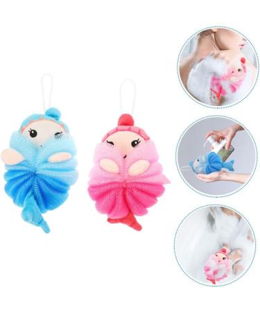 FRCOLOR 8 Pcs Mermaid Bath Loofahs - Exfoliating Mesh Puff & Body Scrubber for Kids - Ideal Shower & Bath Cleaning Sponge - Buy Online on GoSupps.com