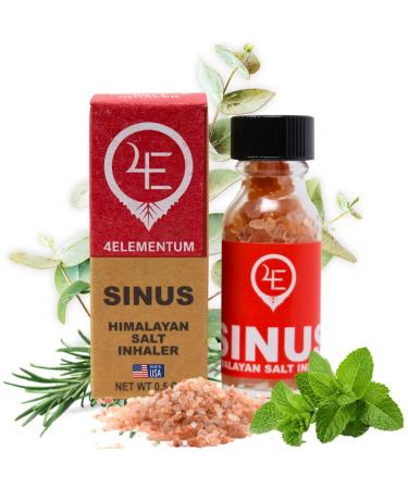 4Elementum Sinus Natural Himalayan Salt Nasal Inhaler - Infused with Natural Eucalyptus Essential Oils and Peppermint - Supports Relief from Allergies Colds and Congestion - 1 Count