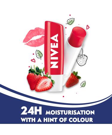 Nivea Lip Care Fruity Shine Strawberry 4.8g - Moisturizing Lip Balm for Soft, Smooth Lips - Buy Online on GoSupps.com