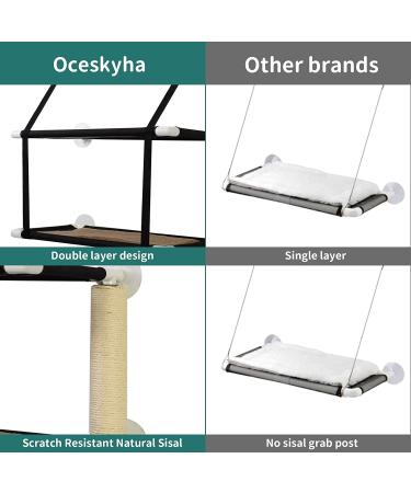Oceskyha Cat Window Perch Hammock with Free Fleece Blanket - Extra Large & Sturdy Cat Bed for Indoor Resting - Space Saving Double-layer Flannel Design - Buy Online on GoSupps.com