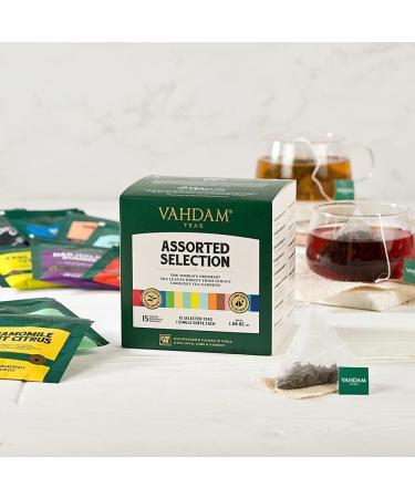 Vahdam Tea Trial Set | Discover 15 Flavors - Black Green Oolong Chai & Herbs | Ideal Gift for Tea Lovers - International Shipping - Buy Online on GoSupps.com